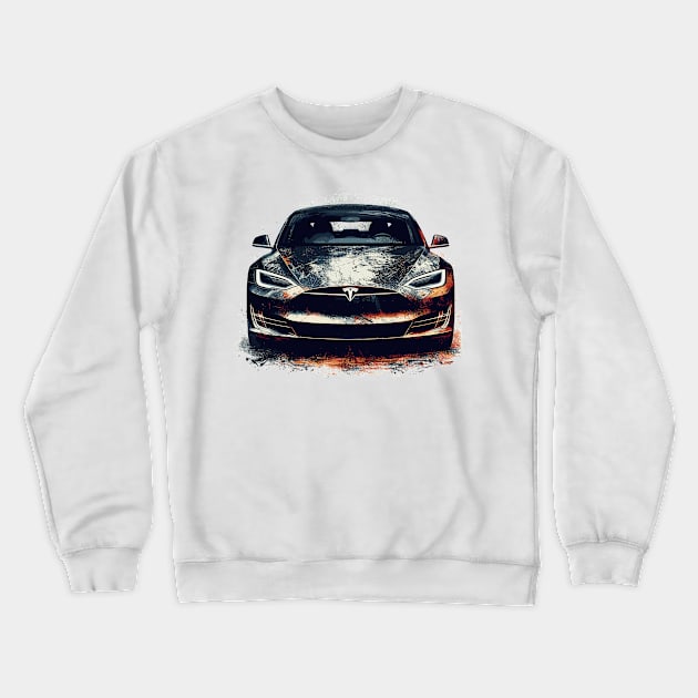 Tesla Model S Crewneck Sweatshirt by Vehicles-Art